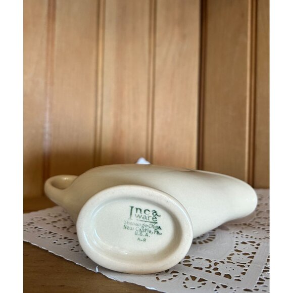 Vintage Inca Ware Shenango China Cream Side Sauce Server Small Gravy Boat Restau - Picture 4 of 6